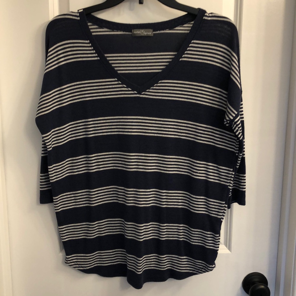 Navy and White sweater